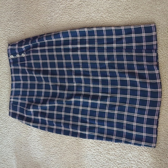 Talbots Vintage Plaid Modest Skirt Size 12 - Picture 1 of 6